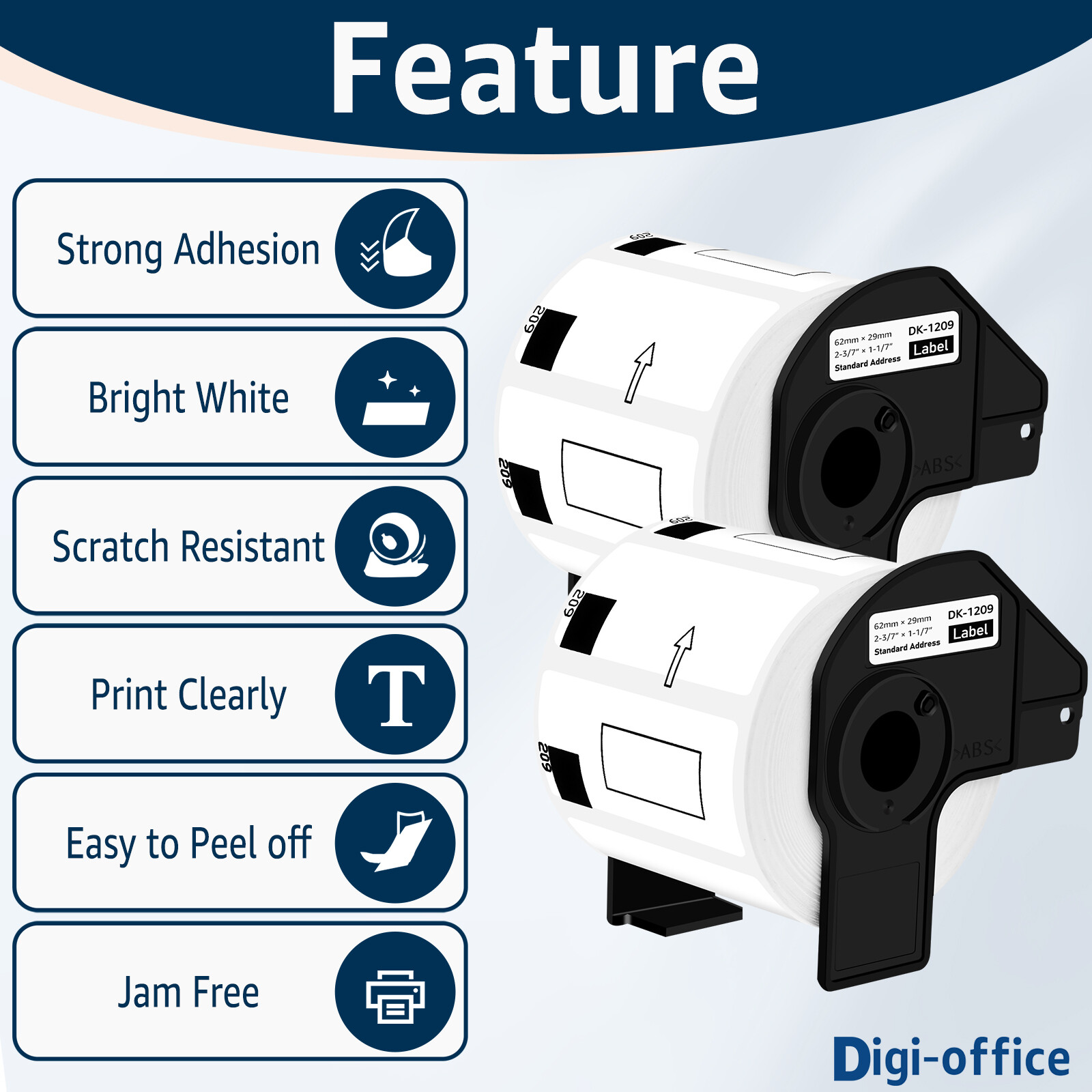 12 ROLLS 2.4 in x 1.1 in Barcode Labels Die-Cut DK-1209 For Brother QL-500 550