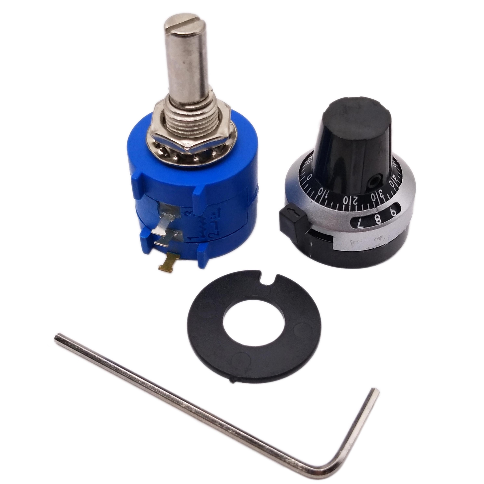 US Stock 2 Sets 10K Ohm 3590S Potentiometer 10 Turn Counting Dial Rotary Knob