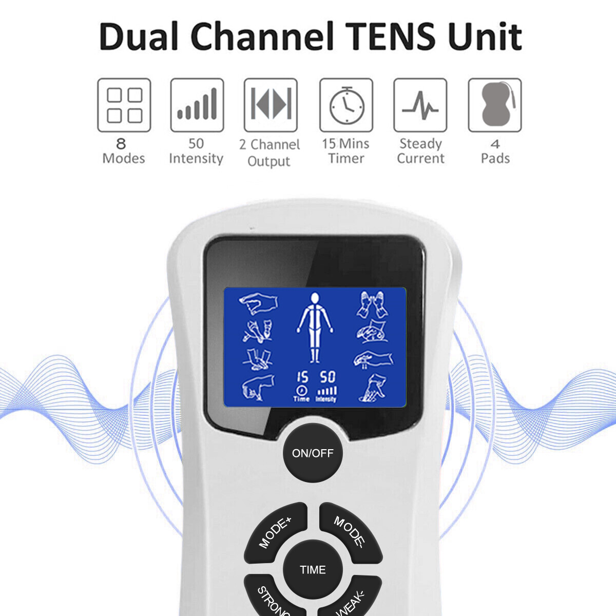 TENS Unit Muscle Stimulator Pulse Massager Pain Relief Massager Machine Device