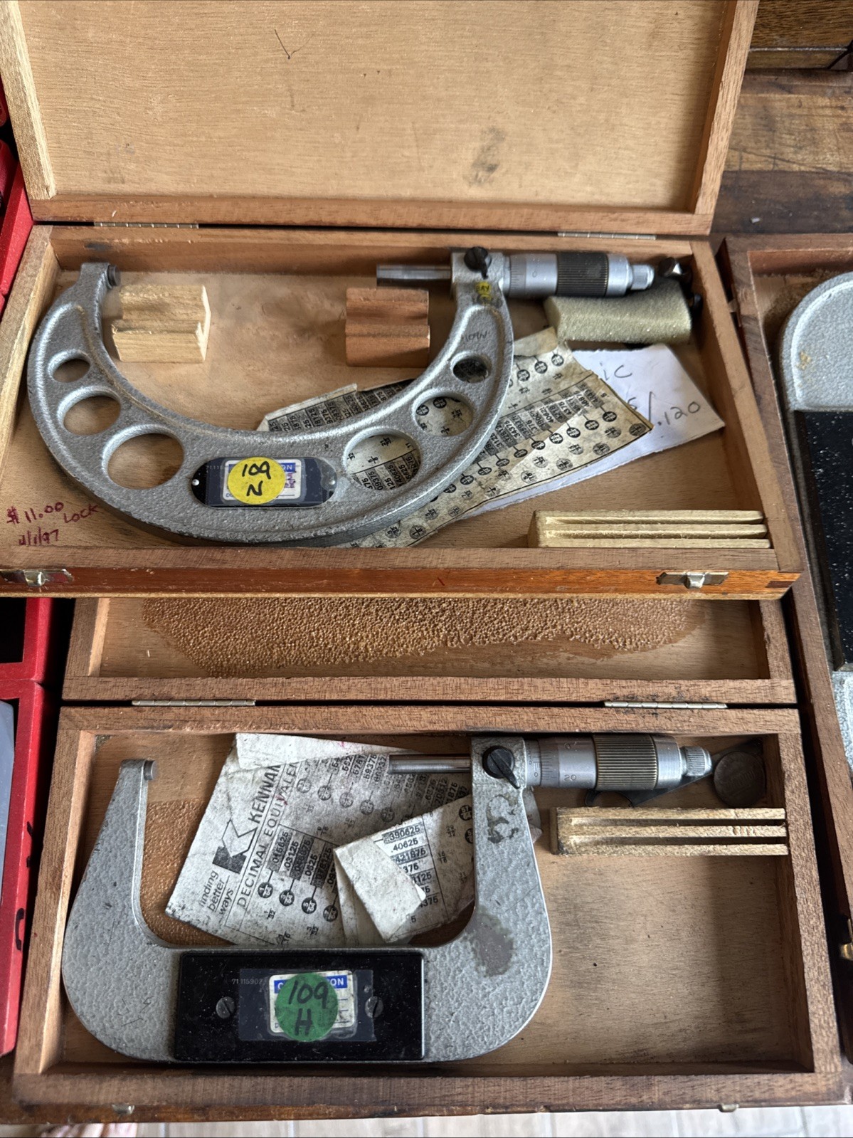 Etalon Switzerland Outside Micrometer Set 0-5” 0001″ w/ Cases A30