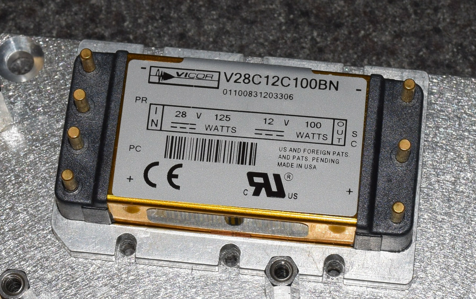 VICOR MICRO VIPAC V28C12C100 BN 24V TO 12V DC DC STEP DOWN POWER CONVERTER 8 AMP