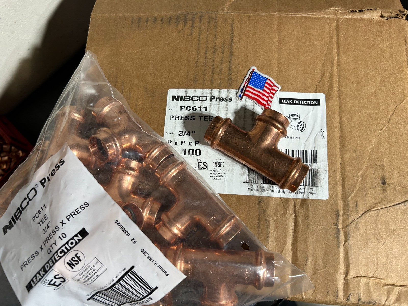 NIBCO PROPRESS 3/4″ TEES (20 pieces) VIEGA *New in Bags* MADE IN USA