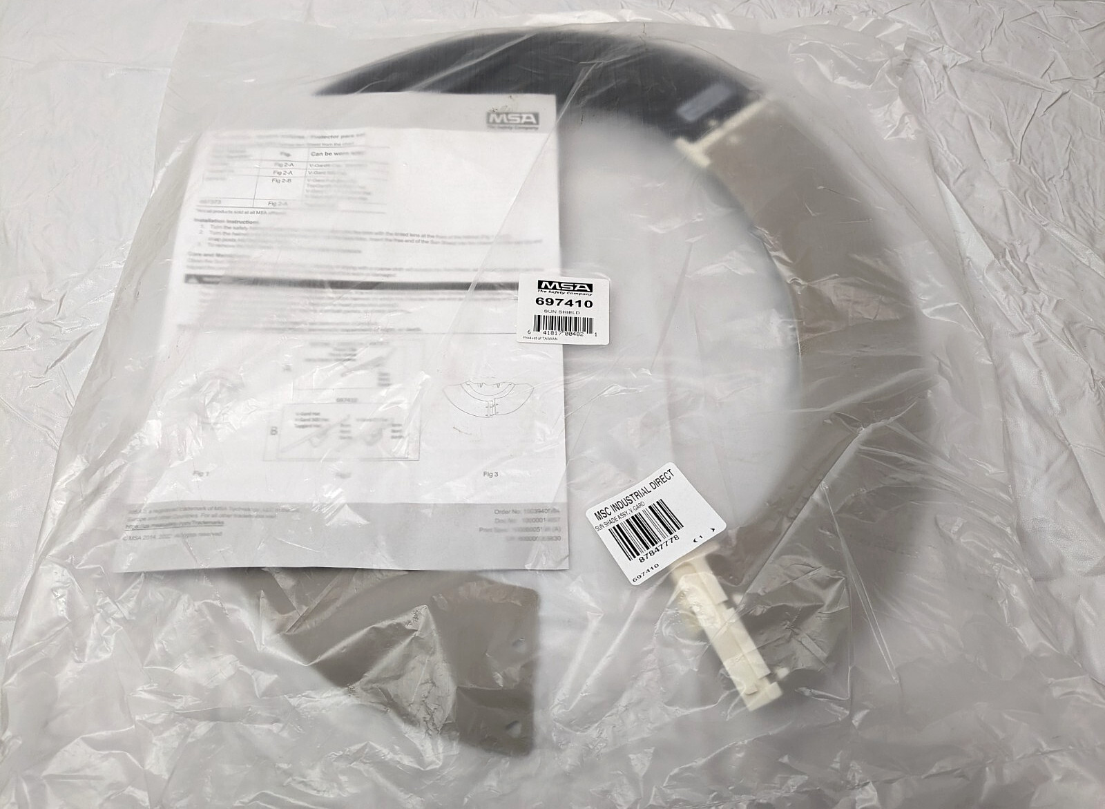 MSA Sun Shield for V-Gard & Topgard Full-Brim Hard Hats *SHIELD ONLY* 697410