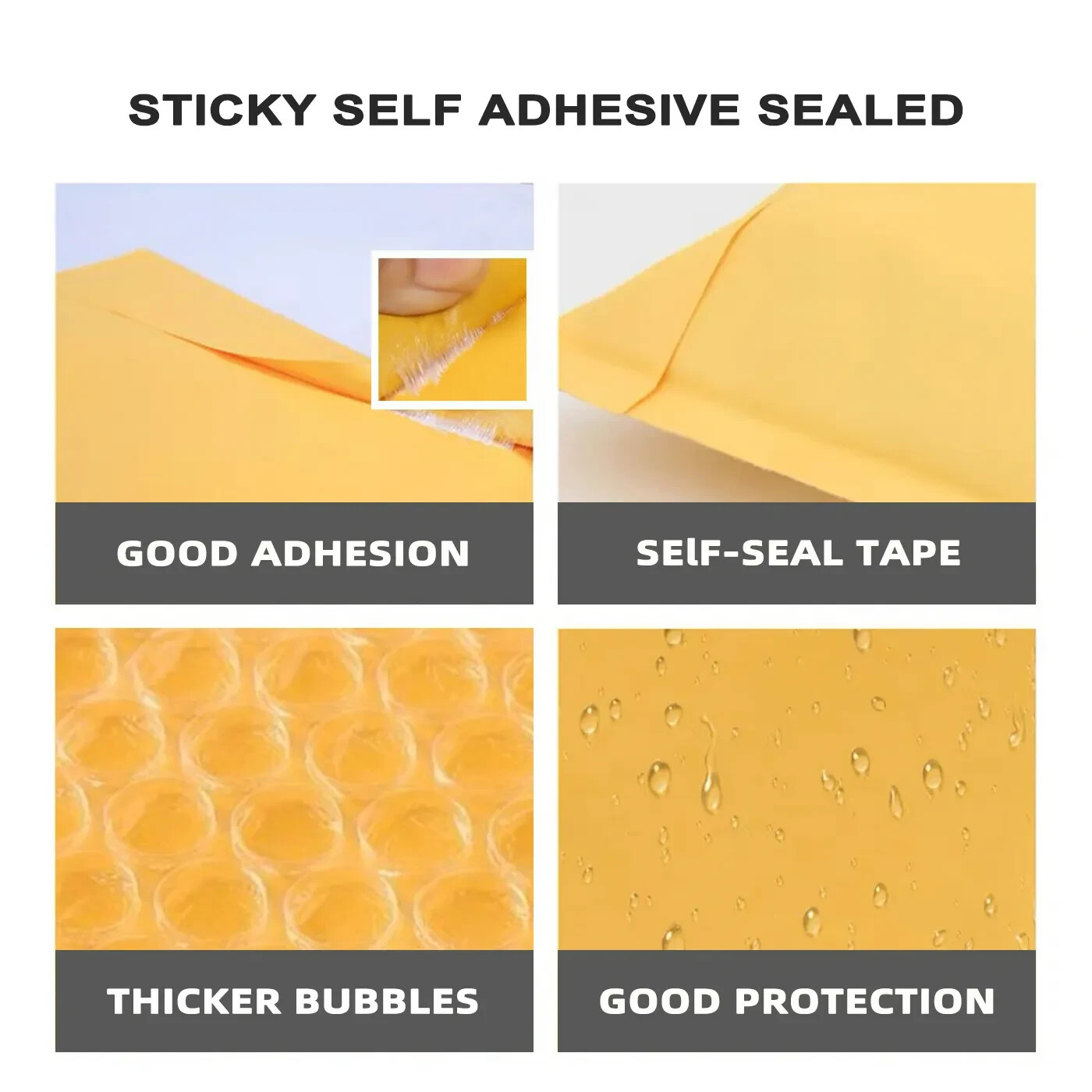 50Pcs Coolpkg #000 4″x8″ Secure Seal Kraft Bubble Mailers Padded Envelopes 4×8
