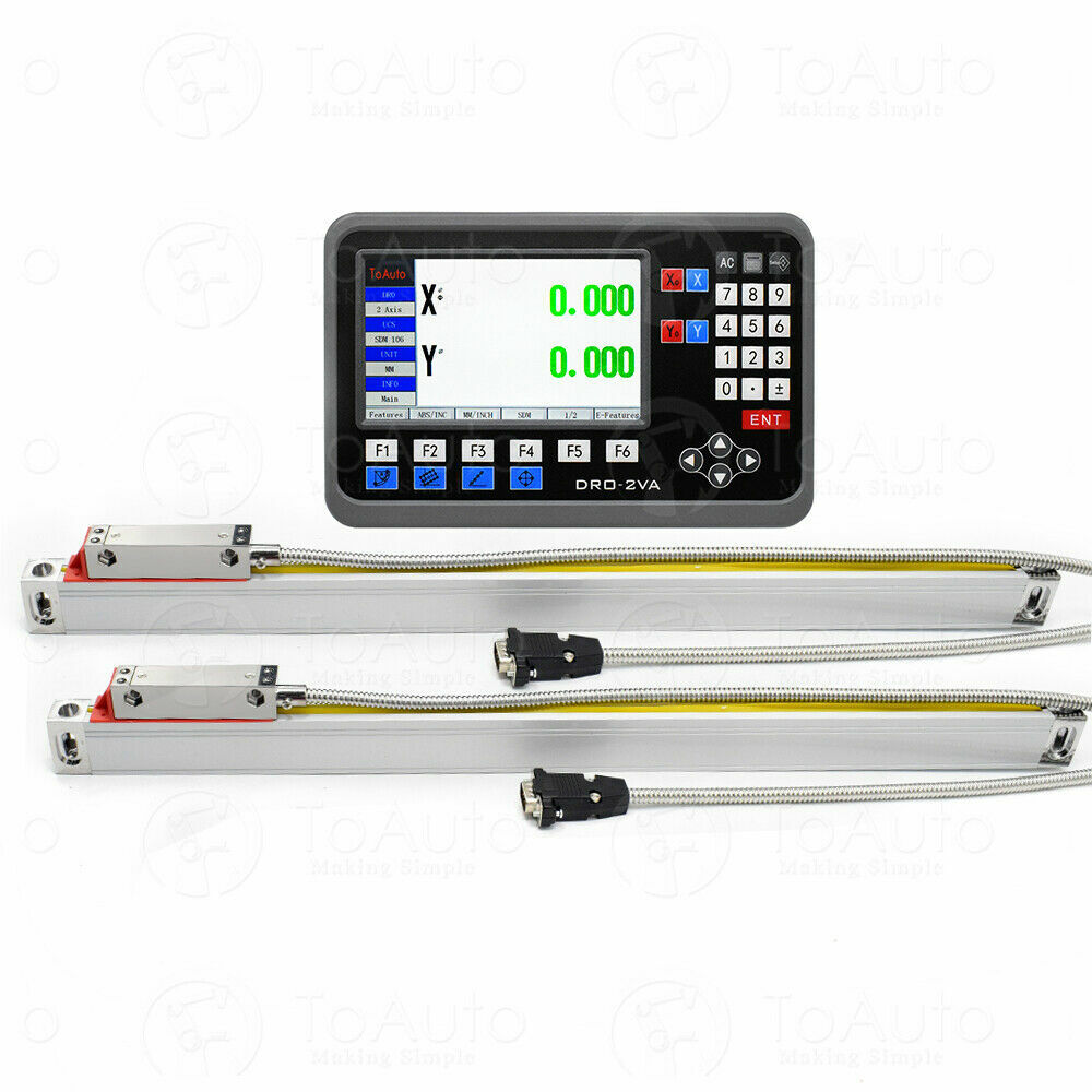 2 Axis LCD Digital Readout DRO 10″ 40″ Glass Linear Scale Encoder Sensor kit