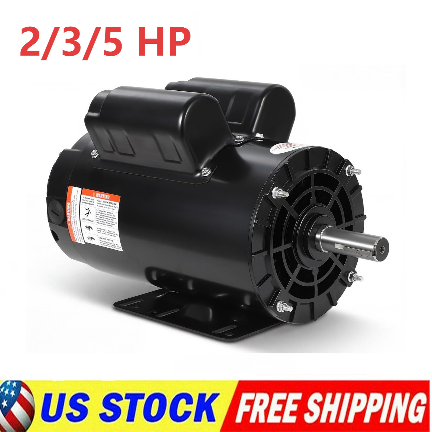 2/3/5HP SPL Electric Air Compressor Motor 230V 56 Frame 3450 RPM 5/8″ 7/8″ Shaft