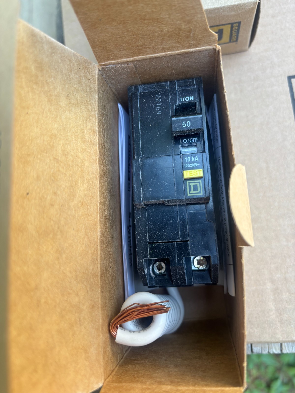 NEW IN BOX SQUARE D QO250GFI 2P 50A 240V GFI CIRCUIT BREAKER **FREE SHIPPING**
