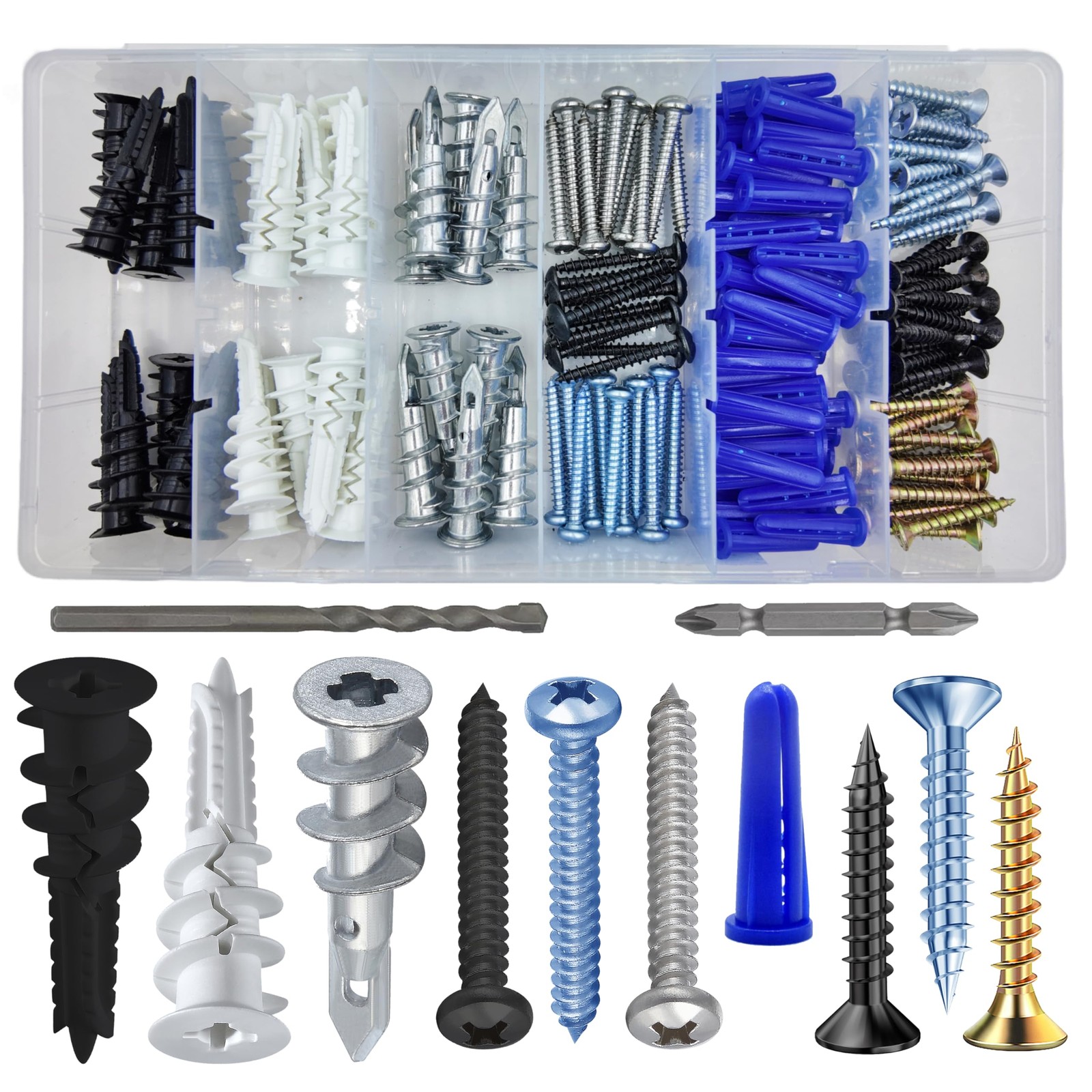 182 Pcs Drywall Anchors Kit | Heavy Duty Self-drilling Fasteners | Multi-purpose