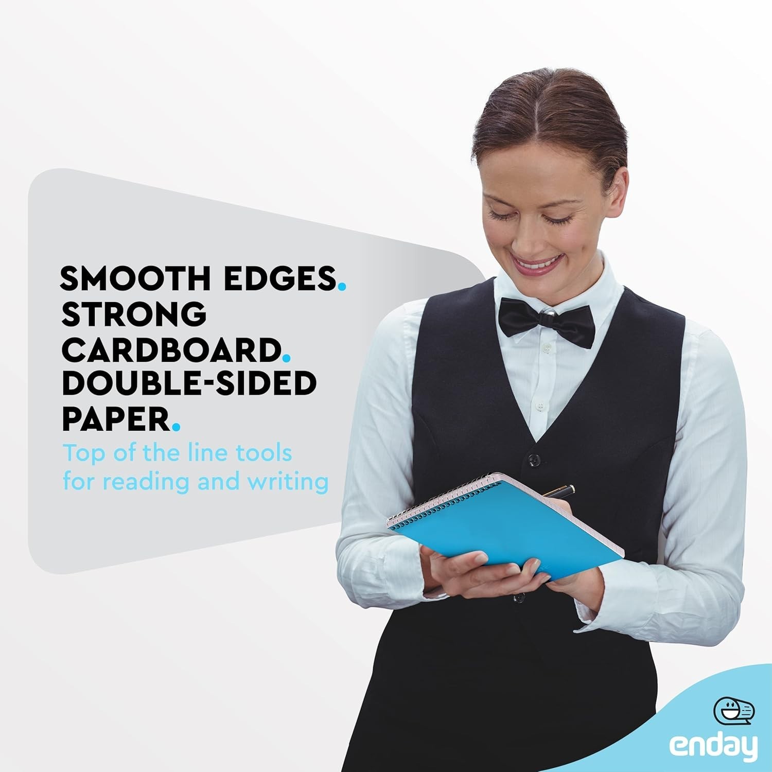 Enday Steno Pads Spiral 6 x 9 inches, Gregg Rule White Paper, 80 Sheets Steno..