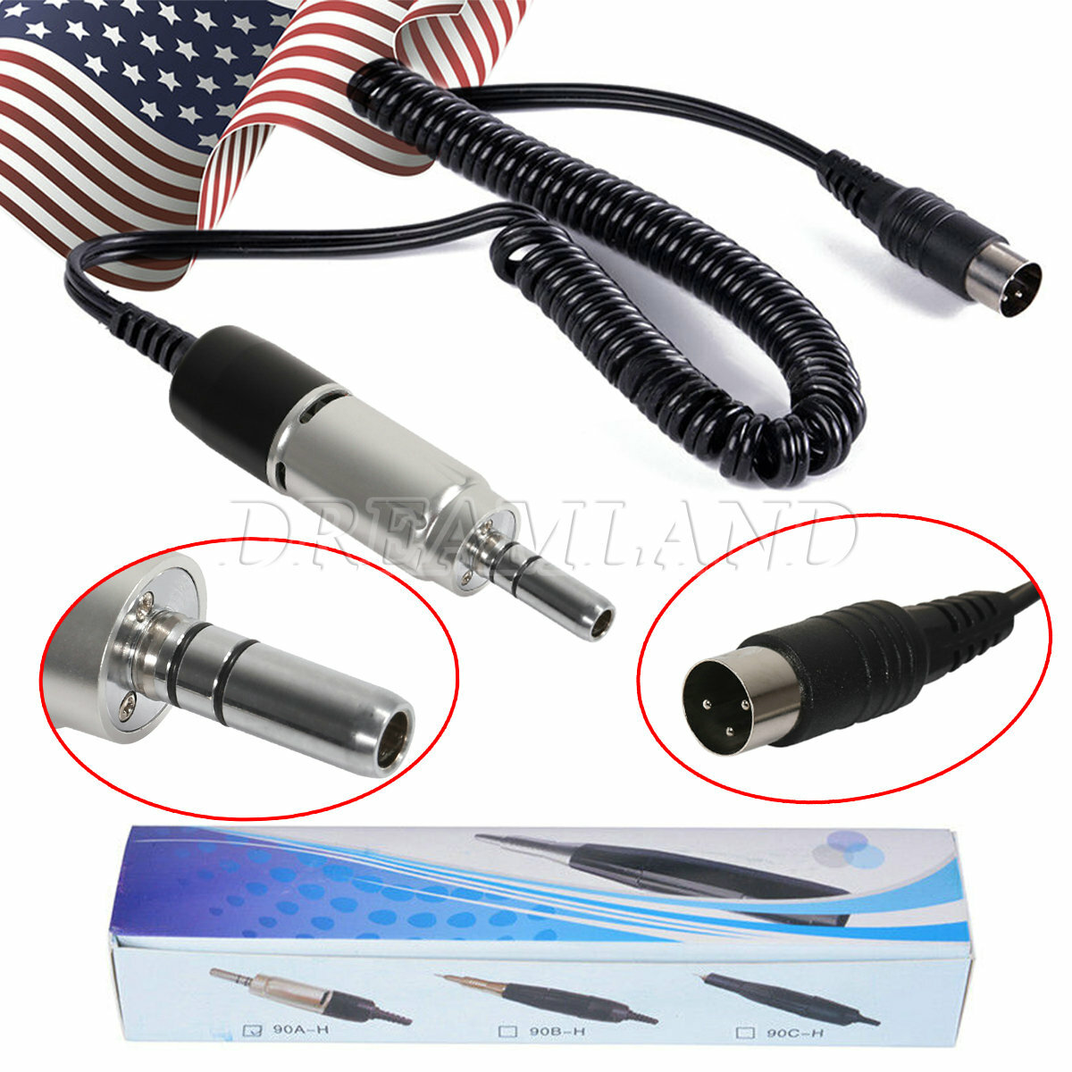 Dental Lab Marathon Micromotor Polishing Handpiece E-type Connector 35K RPM