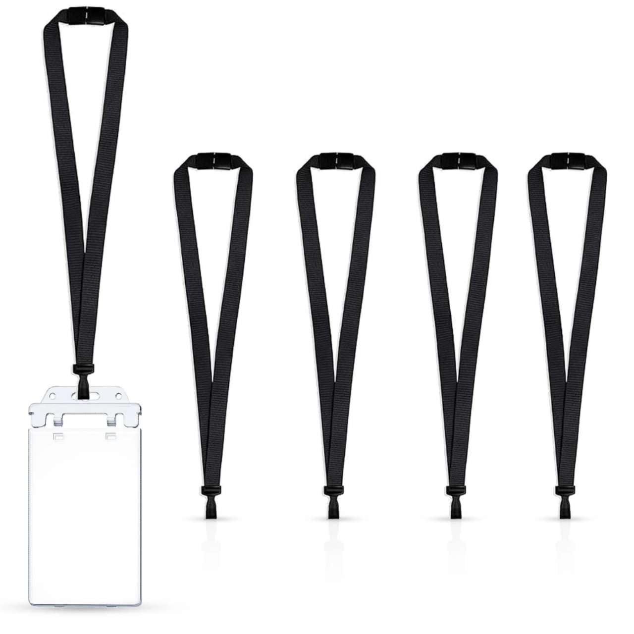 Bestom Bulk Black Mri Safe – Hook Flat Woven Neck Strap For