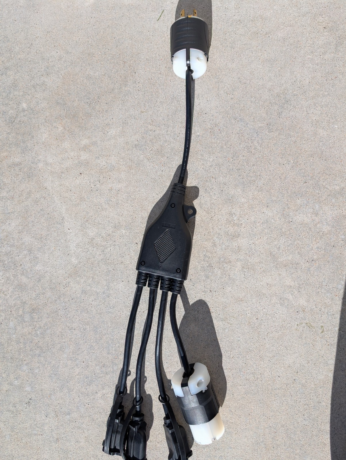 24 inch 1 to 4 Outlet Locomotive Refrigerator Adapter Splitter Cable Plug Cord