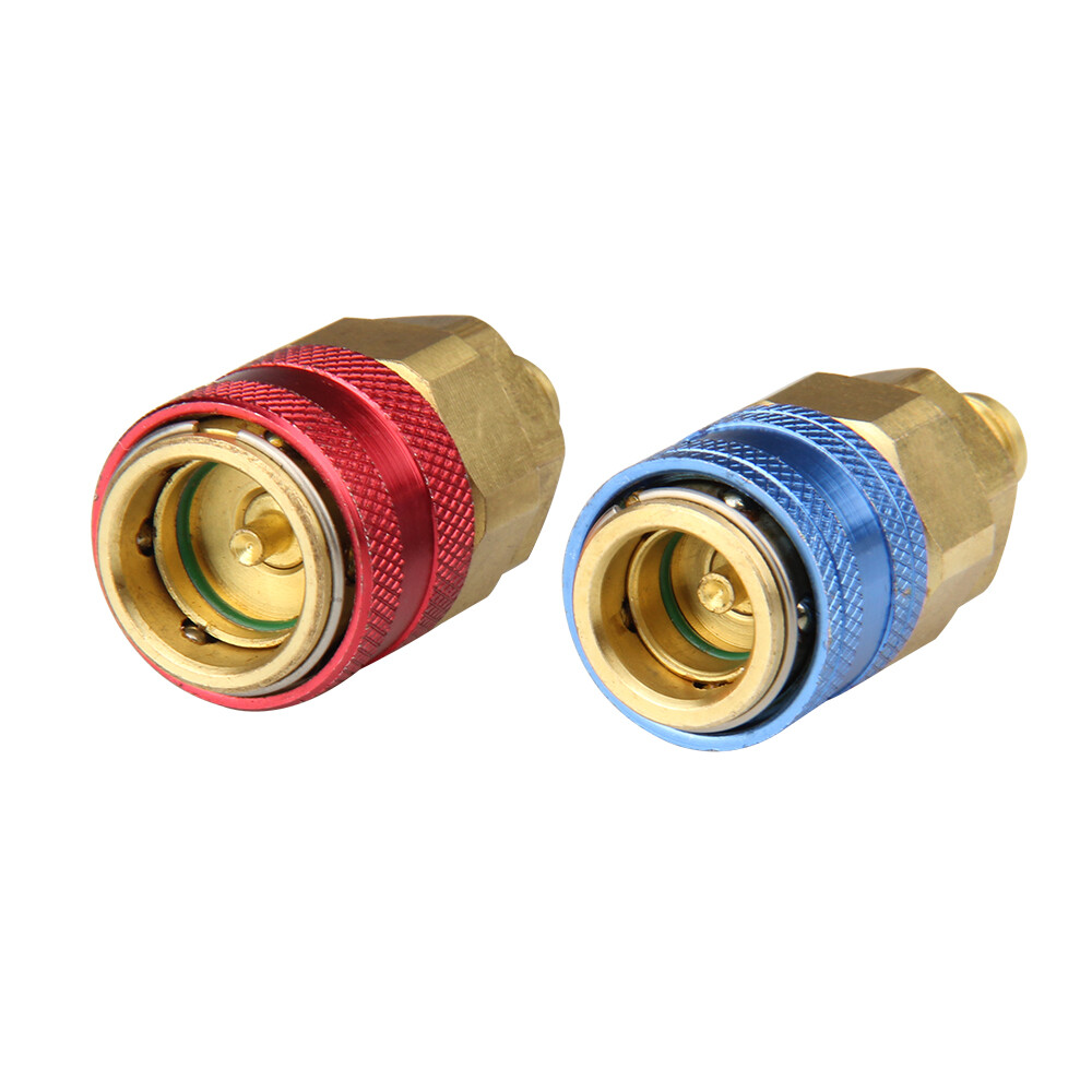 2X NEW Quick Connector Adapter Coupler Auto AC Manifold Gauge Low & High HVAC US