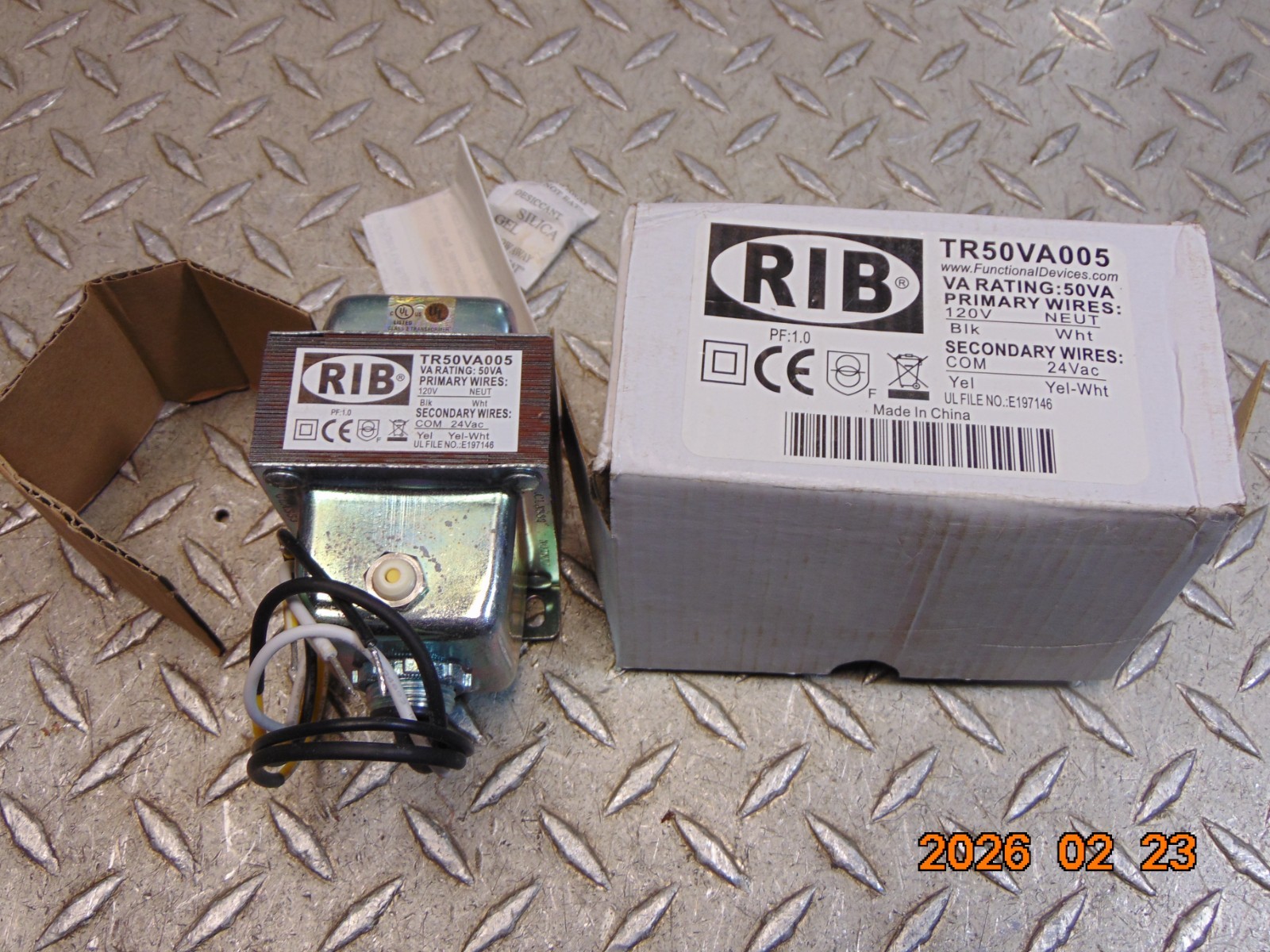 RIB TR50VA005 Control Transformer 50VA Primary 120V Secondary 24VAC see below