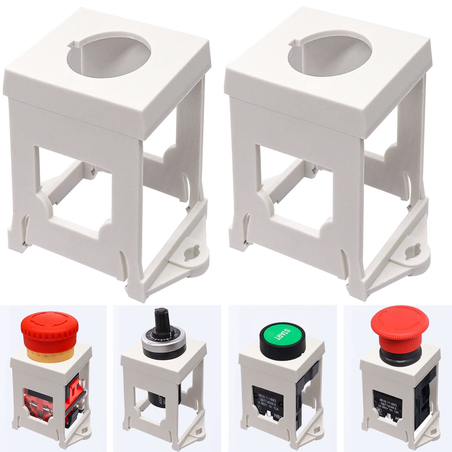 DIN Rail Mount Bracket 2PCS Push Button Holder