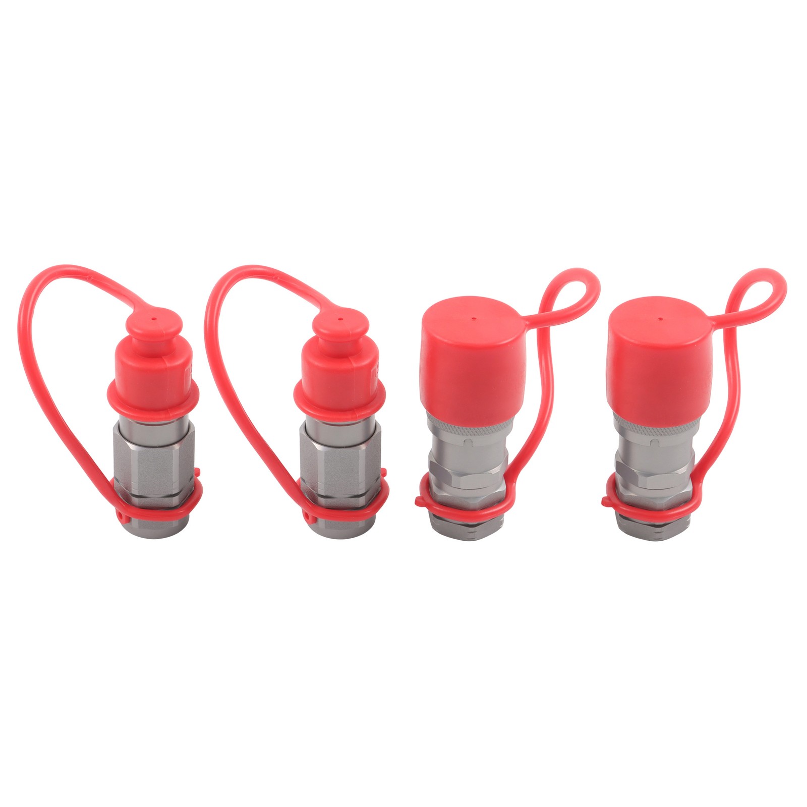2 Pcs 3/8″ Flat Face Hydraulic Quick Disconnect Coupling Set 3/8″ NPT Thread