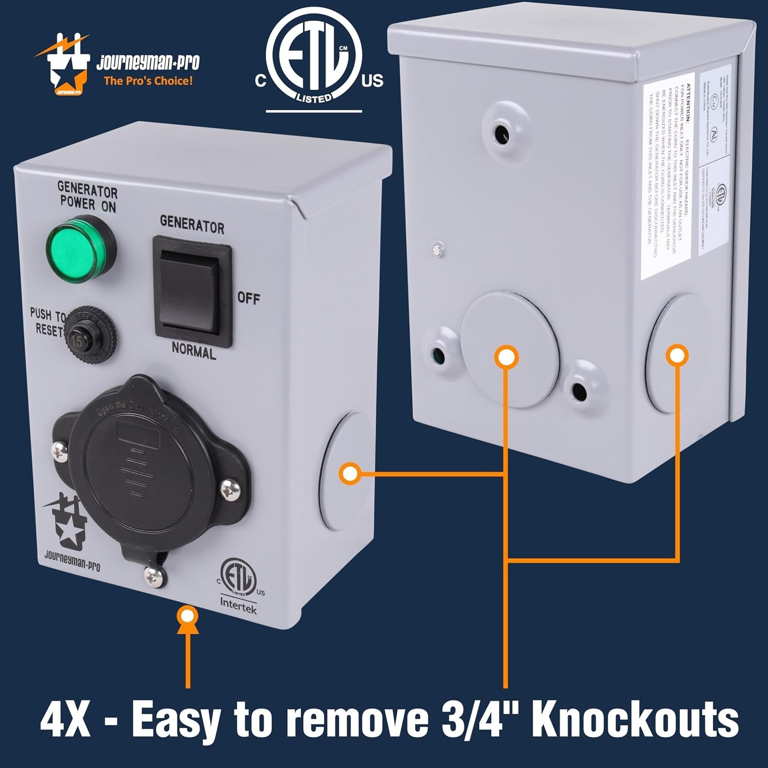 Journeyman Pro 15A Generator Transfer Switch – Weather-Resistant for Emergencies