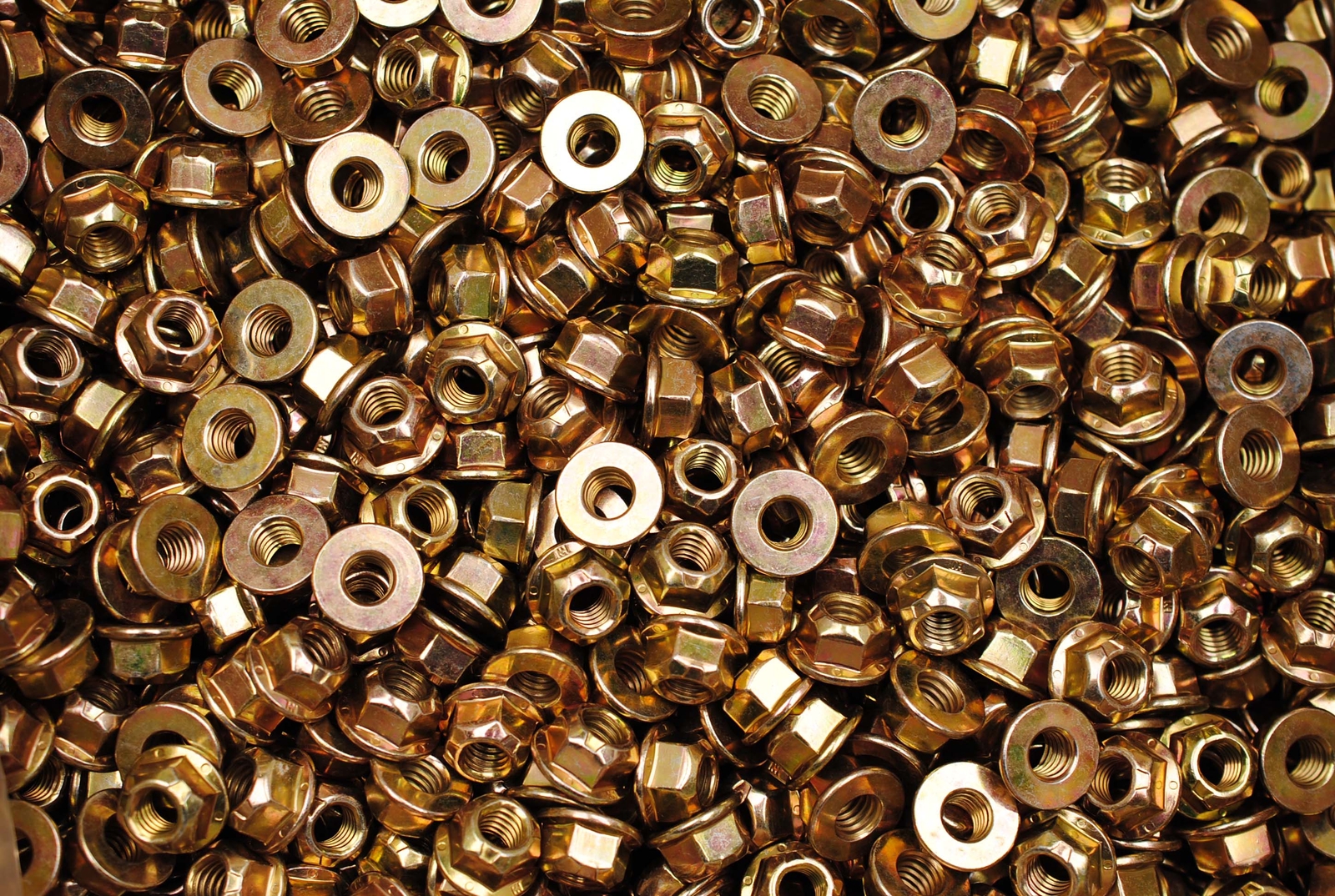(200) Toplock Flange Nuts 5/16-18 Grade G Yellow Zinc All Metal Locking Nut 8/G