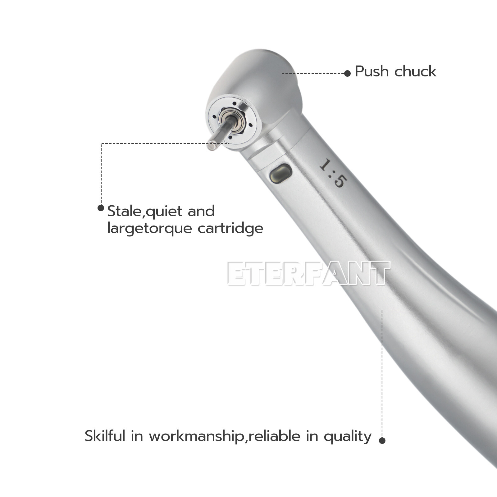 NSK Style Dental 1:1/1:5/20:1 Fiber Optic LED Increasing Contra Angle Handpiece
