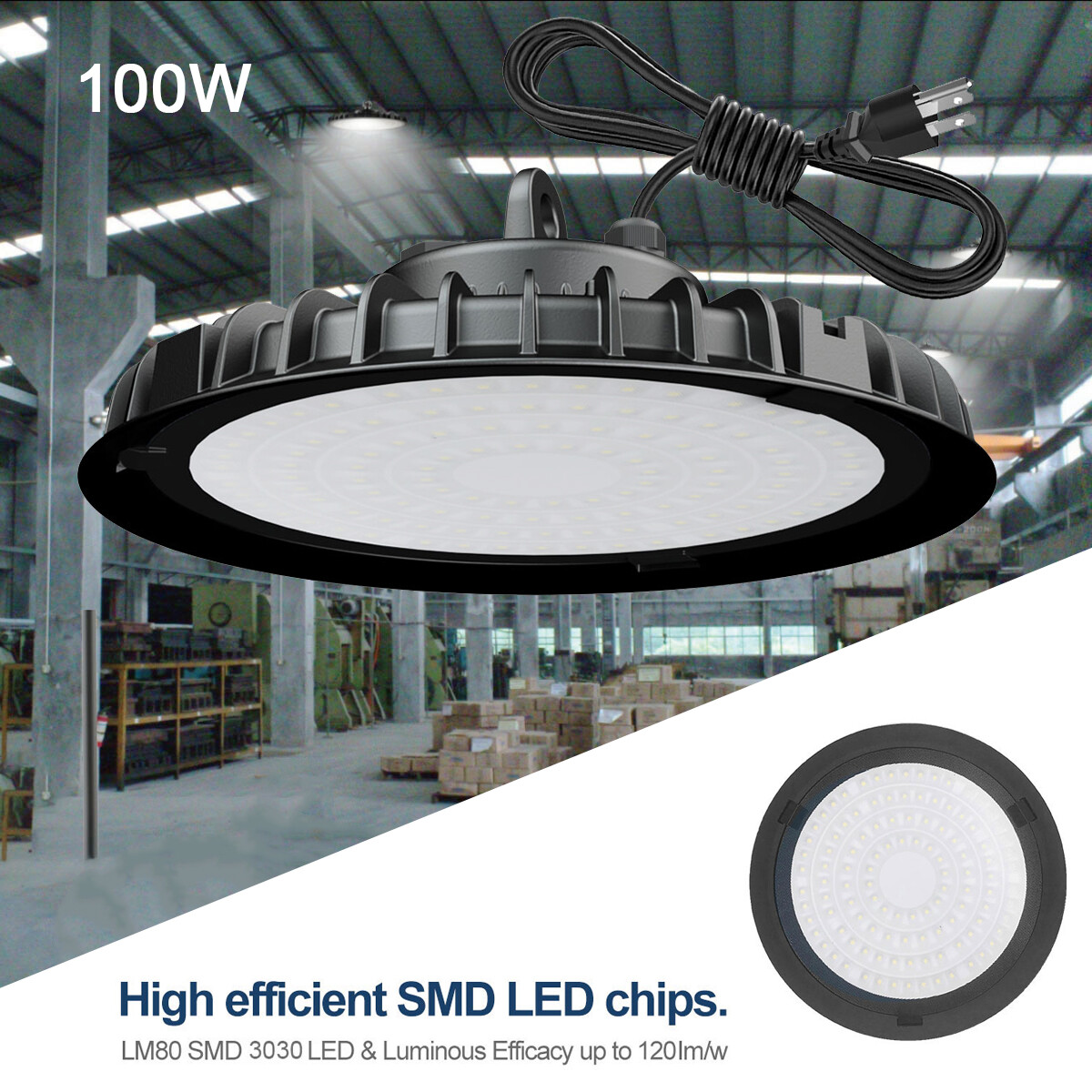 100W Led UFO High Bay Light Industrial Commercial Factory Warehouse Shop Light