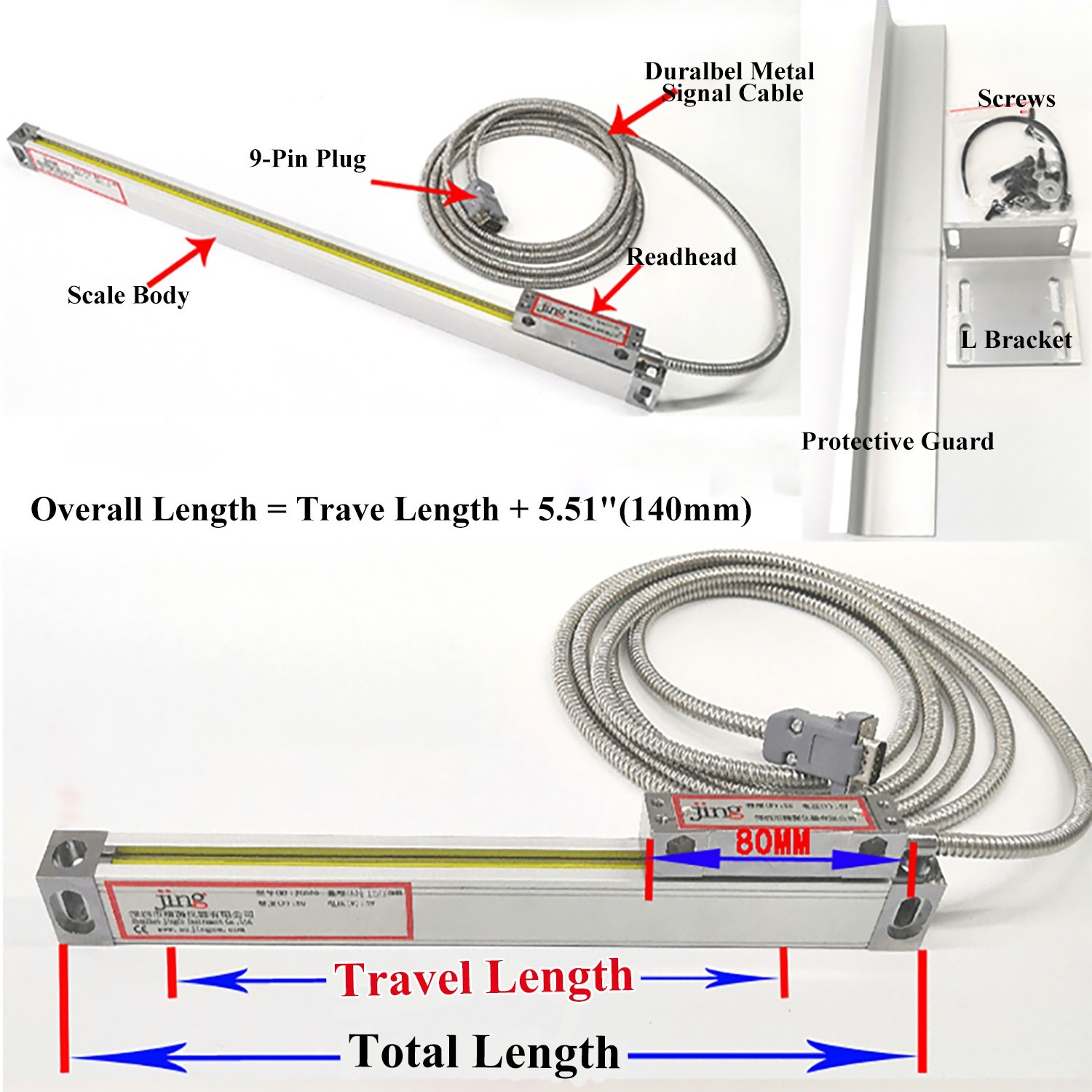 2 Axis DRO Digital Readout Linear Scale For Milling Lathe Machine High Precision