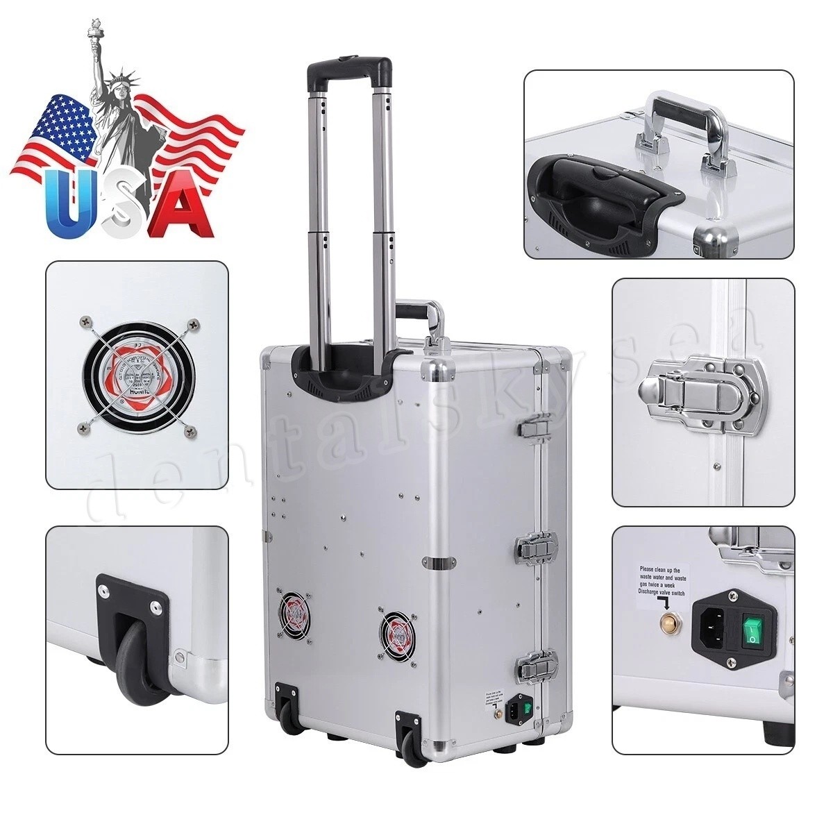 Dental LED E-generator Triple Spray Fiber Optic High Speed handpiece 4-Hole USA