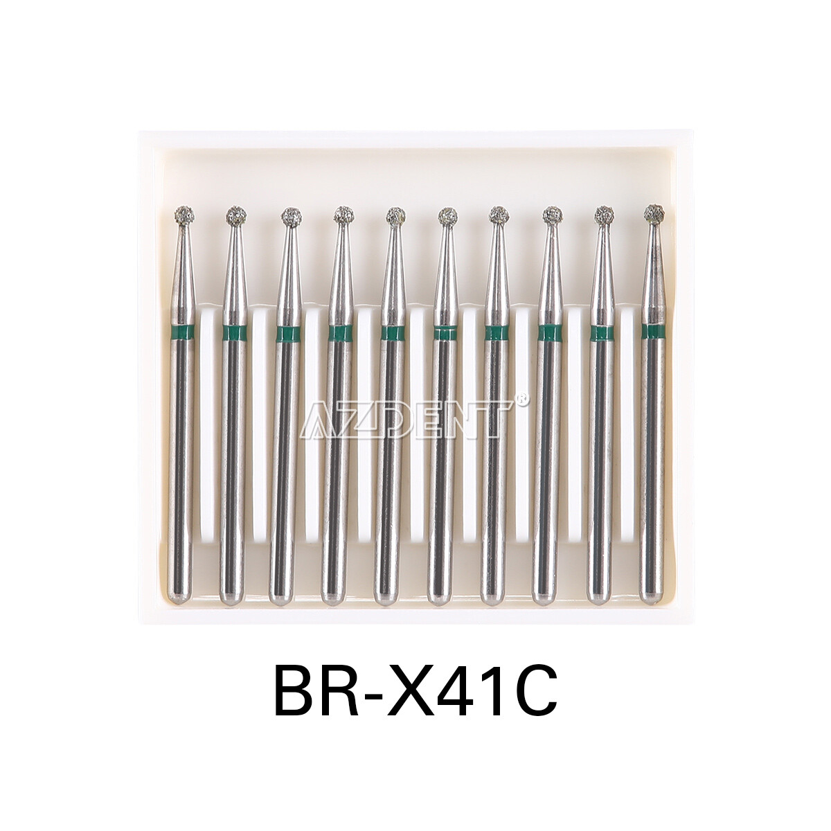 8Types AZDENT Dental Diamond Burs Stainless Steel Ball Round FG XL FG 1.6mm 25mm