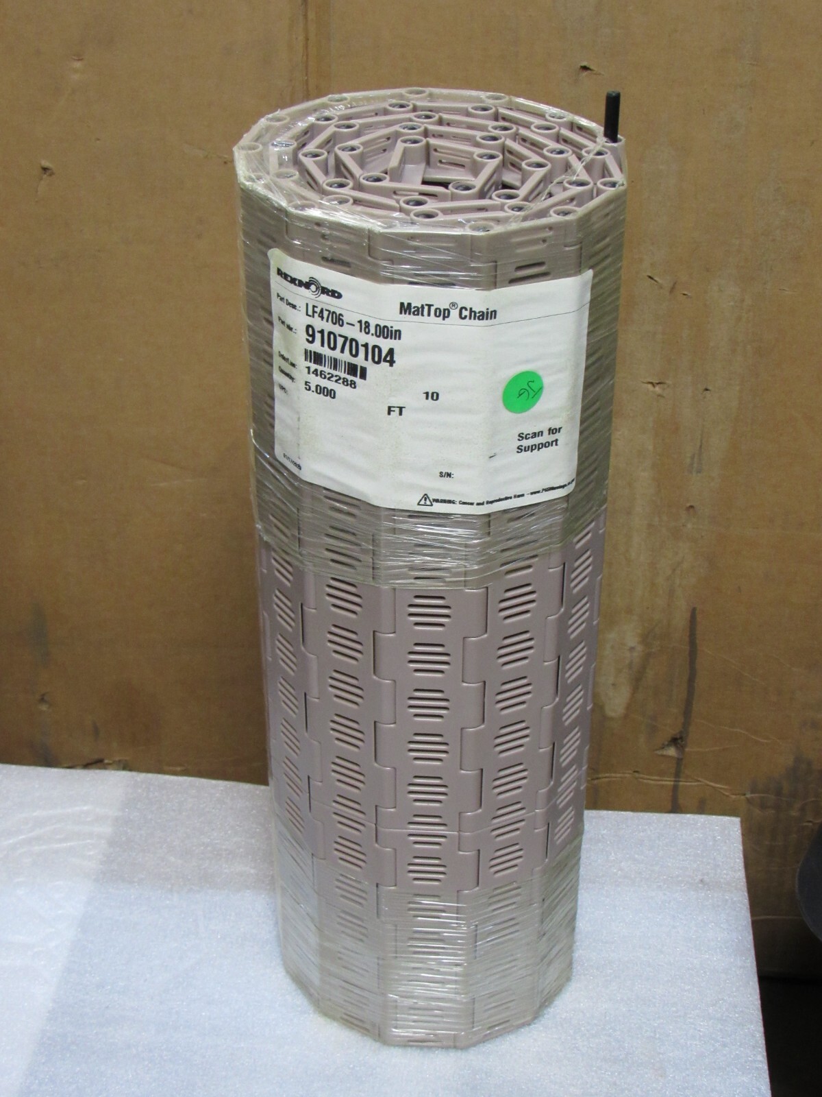 NEW REXNORD MAT TOP CHAIN LF4706-18.00IN 91070104 18″W 5FT