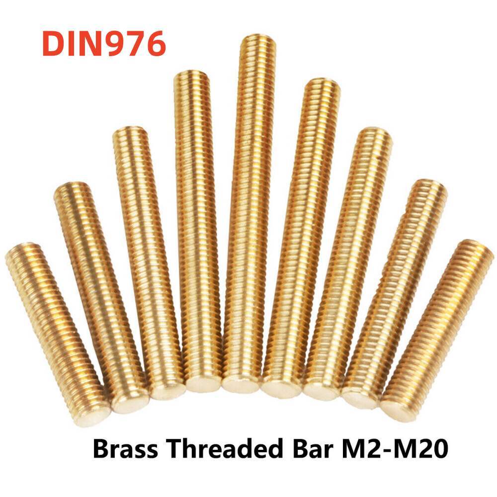 BRASS THREADED ROD Studding Studs Bars DIN976 2mm 2.5mm 3mm 4mm 5mm 6mm – 20mm