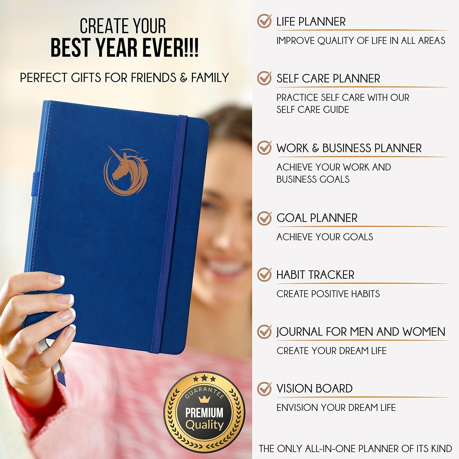 Life Planner – Undated Daily, Weekly & Monthly Planner with Budget Section