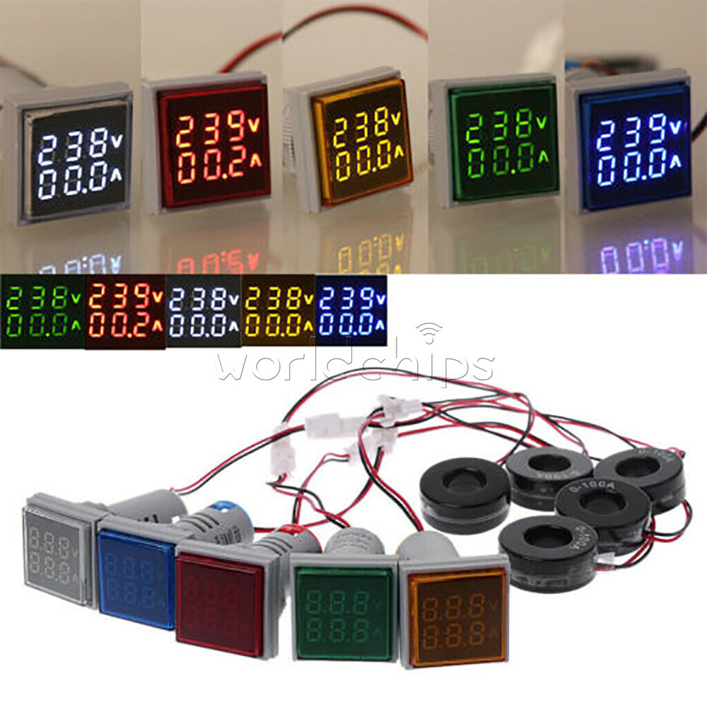 AC50-380V 0-100A 22mm 3-in-1 Voltmeter Ammeter Frequency Digital Volt AMP Meter