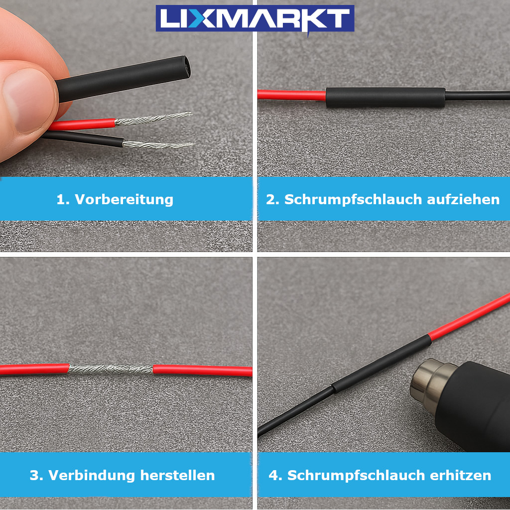 Shrink hose 2:1 3:1 4:1 – with / without glue – black red yellow blue white