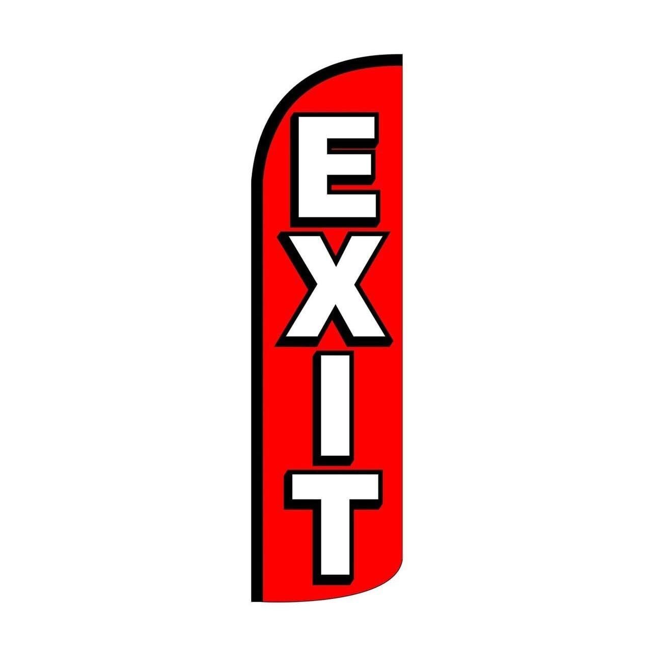 Exit Swooper Flutter Windless Feather Flag | 3ft W x 11.5ft Tall