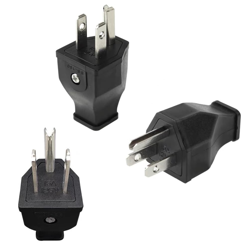 Extension Cord Ends 125V 15A 2Pole 3Wire Male Straight Blade Plug Replacement