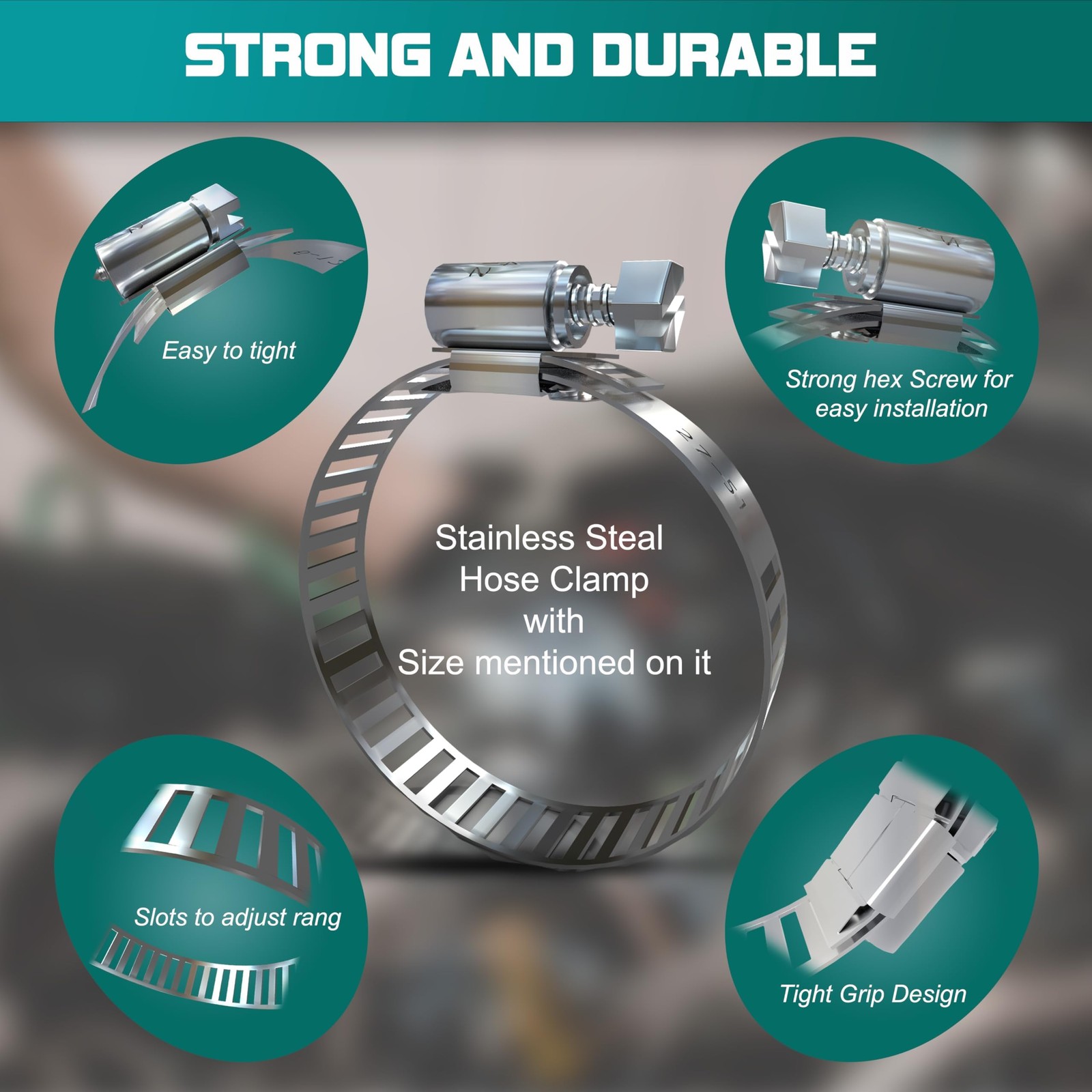20-Piece Stainless Steel Hose Clamp Assortment Kit Pack of 20(pieces), Silver