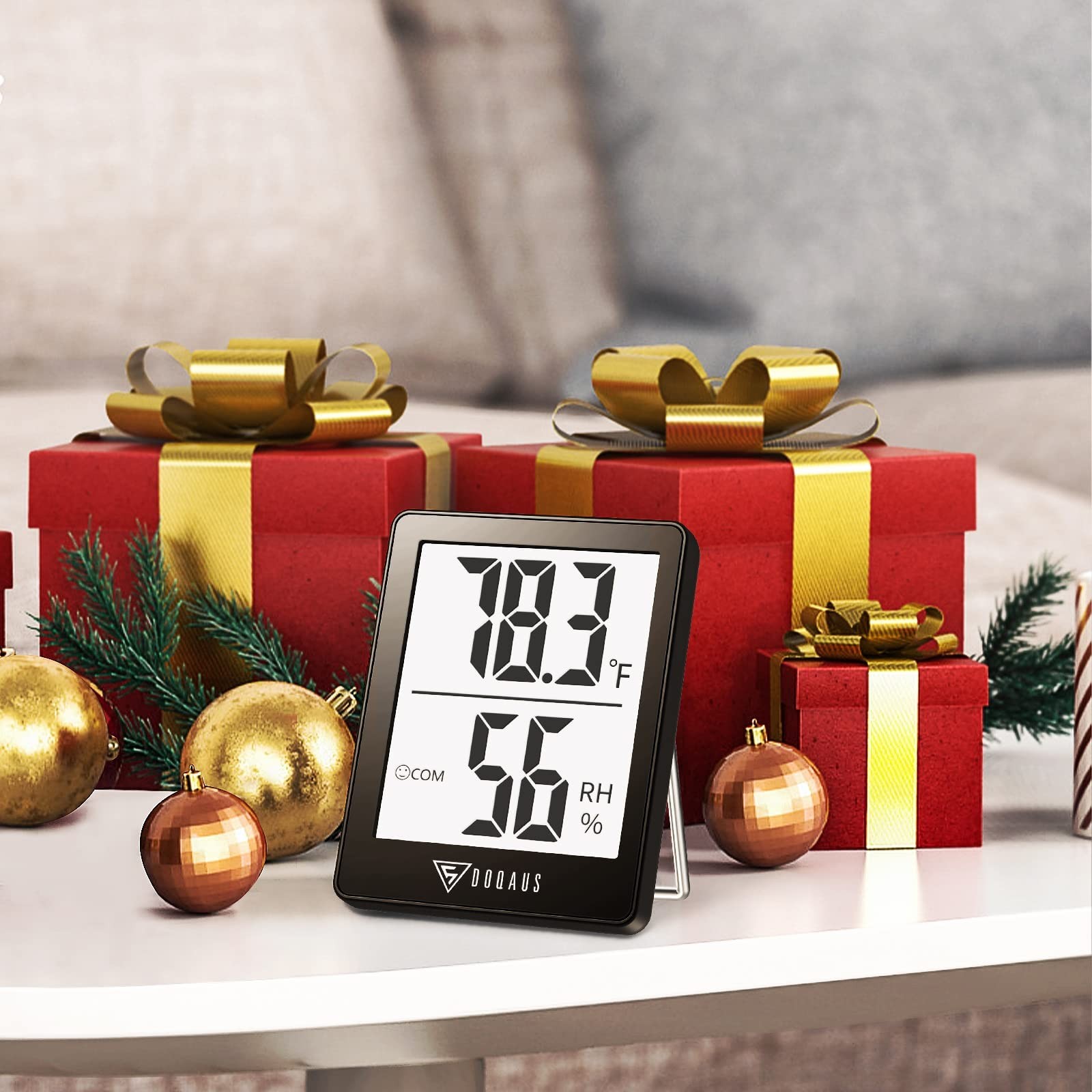 DOQAUS Digital Hygrometer Indoor Thermometer 3 Pack, Room 3 Black