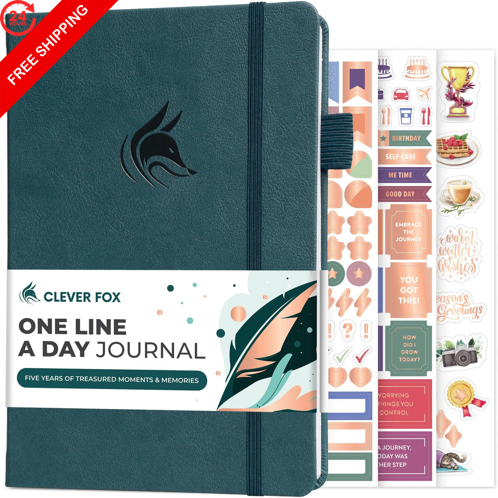 Clever Fox One Line a Day Journal 5-Year Diary A5 (5.8” x 8.3”), Deep Sea