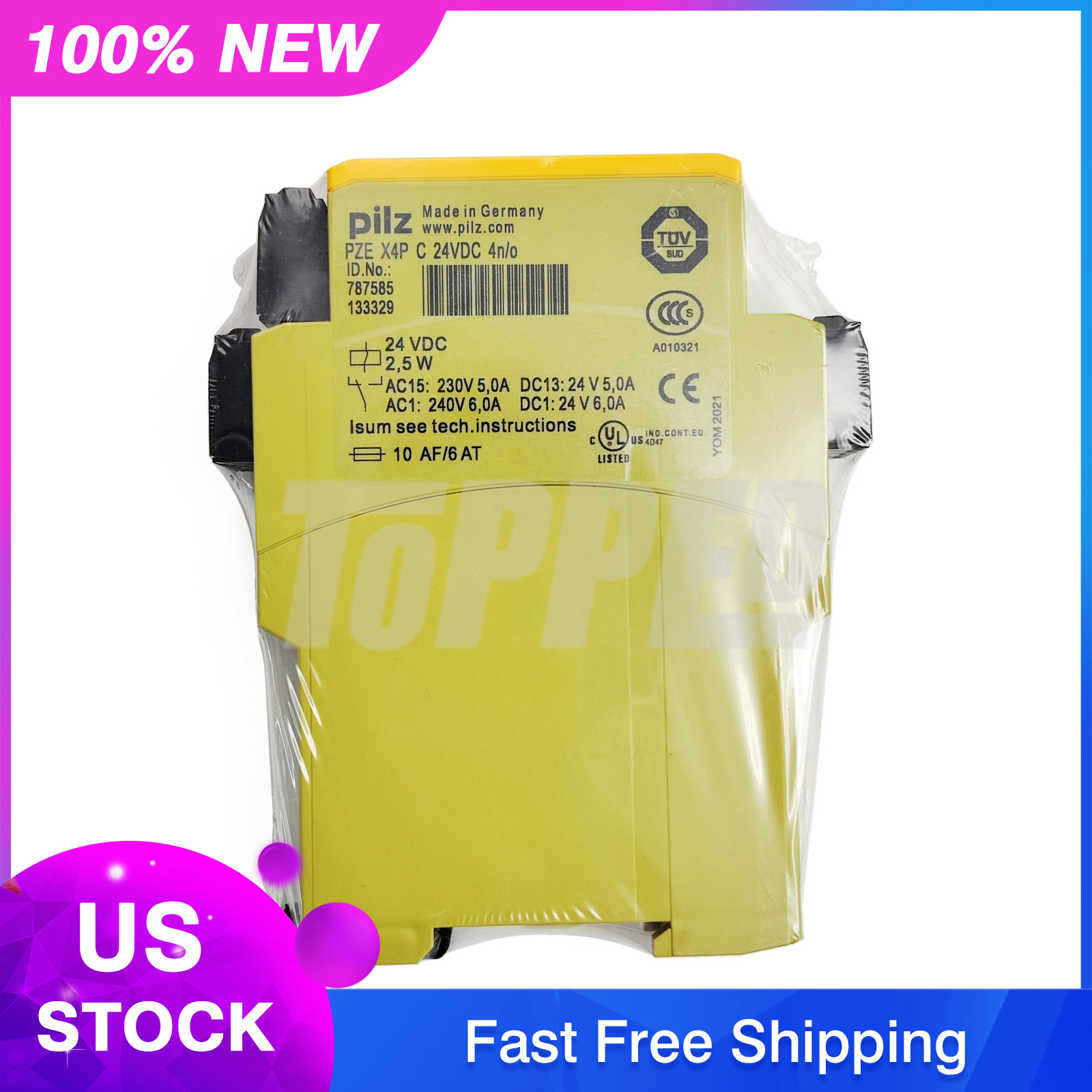 New Pilz PZE X4P C 787585 Safety Relay 24VDC 4n/o Spring-loaded Terminal
