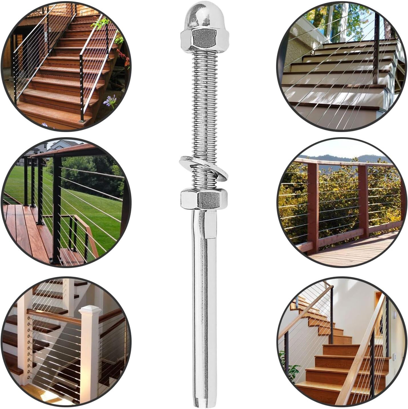 100 x T316 Stainless Steel Hand Swage Tensioner for 3/16» Cable Railing Systems
