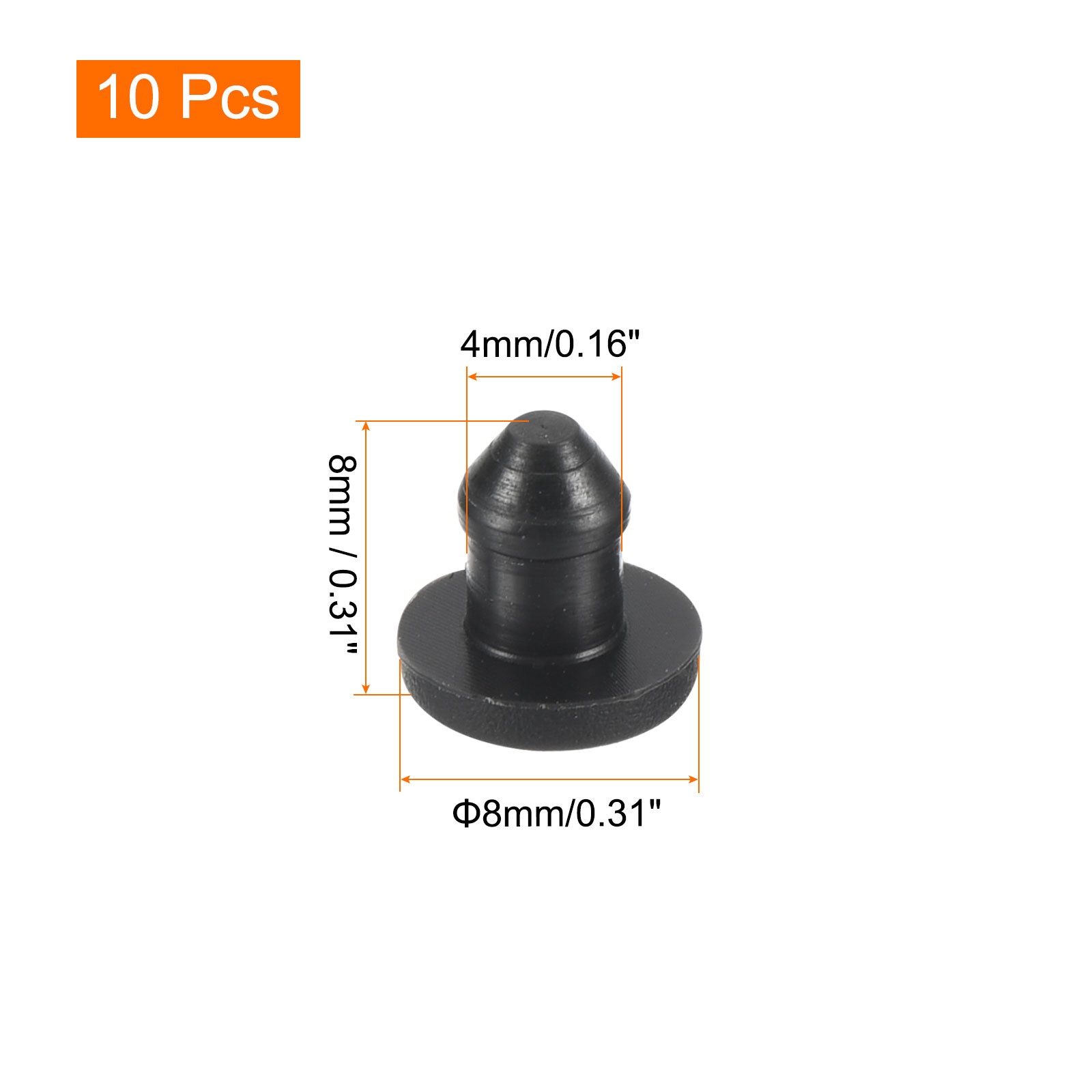 10Pcs Silicone Snap in Locking Hole Plugs Seal Cover Panel Round 4mm Black