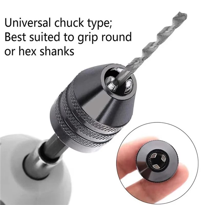 4x 1/4″Hex Shank Keyless Chuck Adapter Drill Bit Quick Change Driver Converter