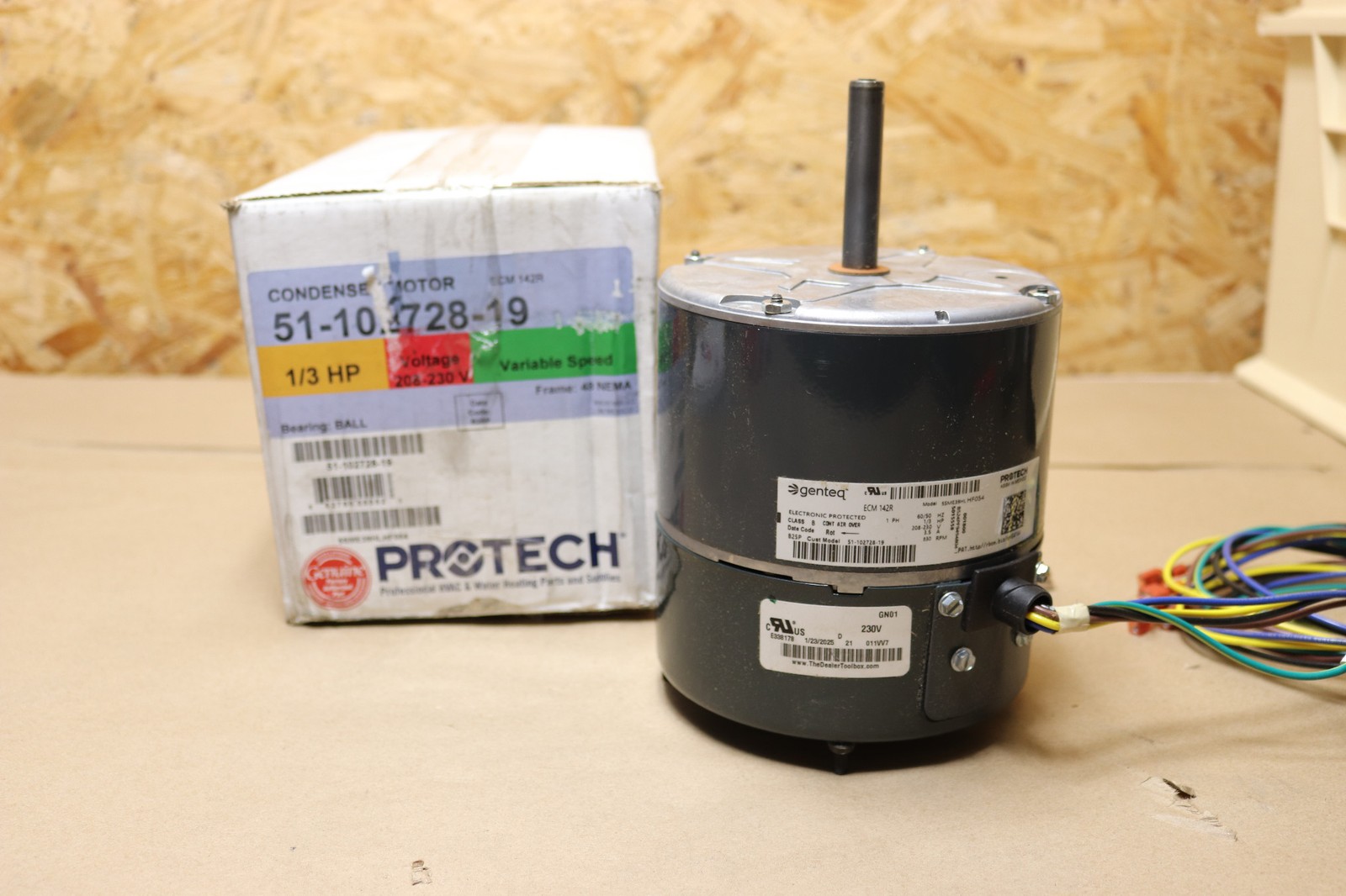 Genteq ECM 142R Rotor 5SME39HLHF054 208-230V 1/3HP 1.6A 1Ph 3.5A 830RPM