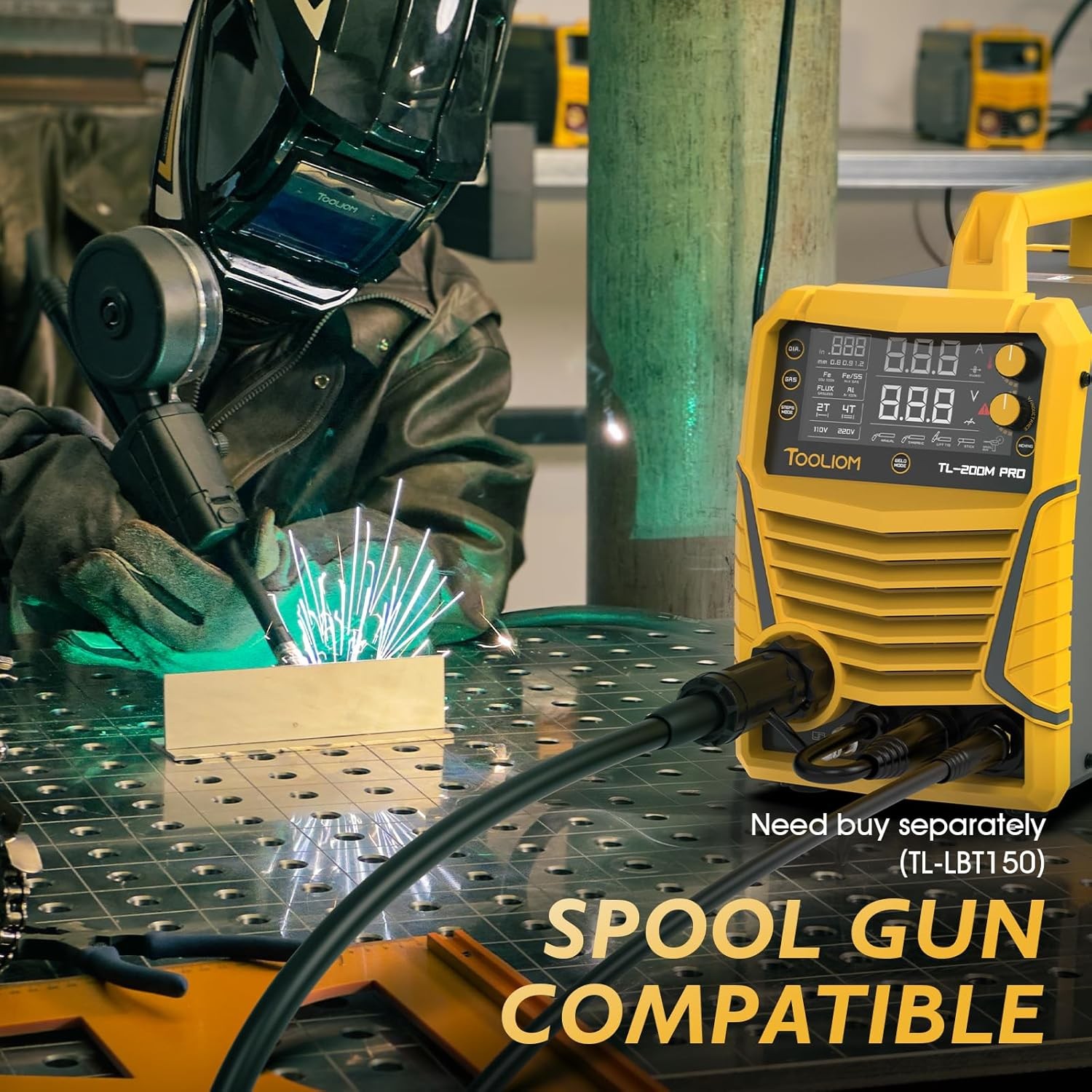 5in1 200A MIG Aluminum Welder MIG/Flux MIG/Lift TIG/Stick/Spool Gun 110/220V