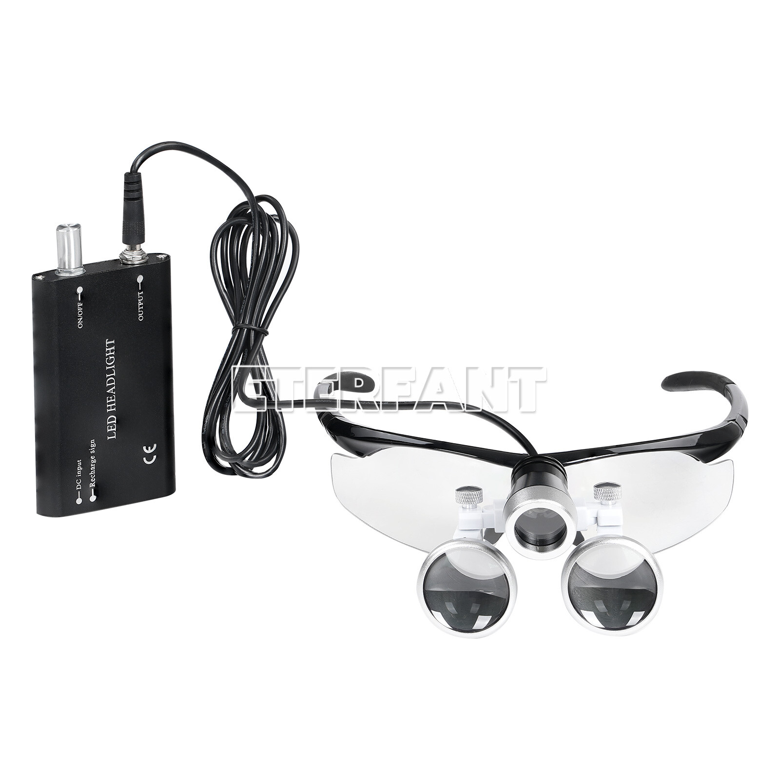 ETERFANT Dental 3.5x Magnifier Binocular Loupes+3W LED Head Light Lamp Medical