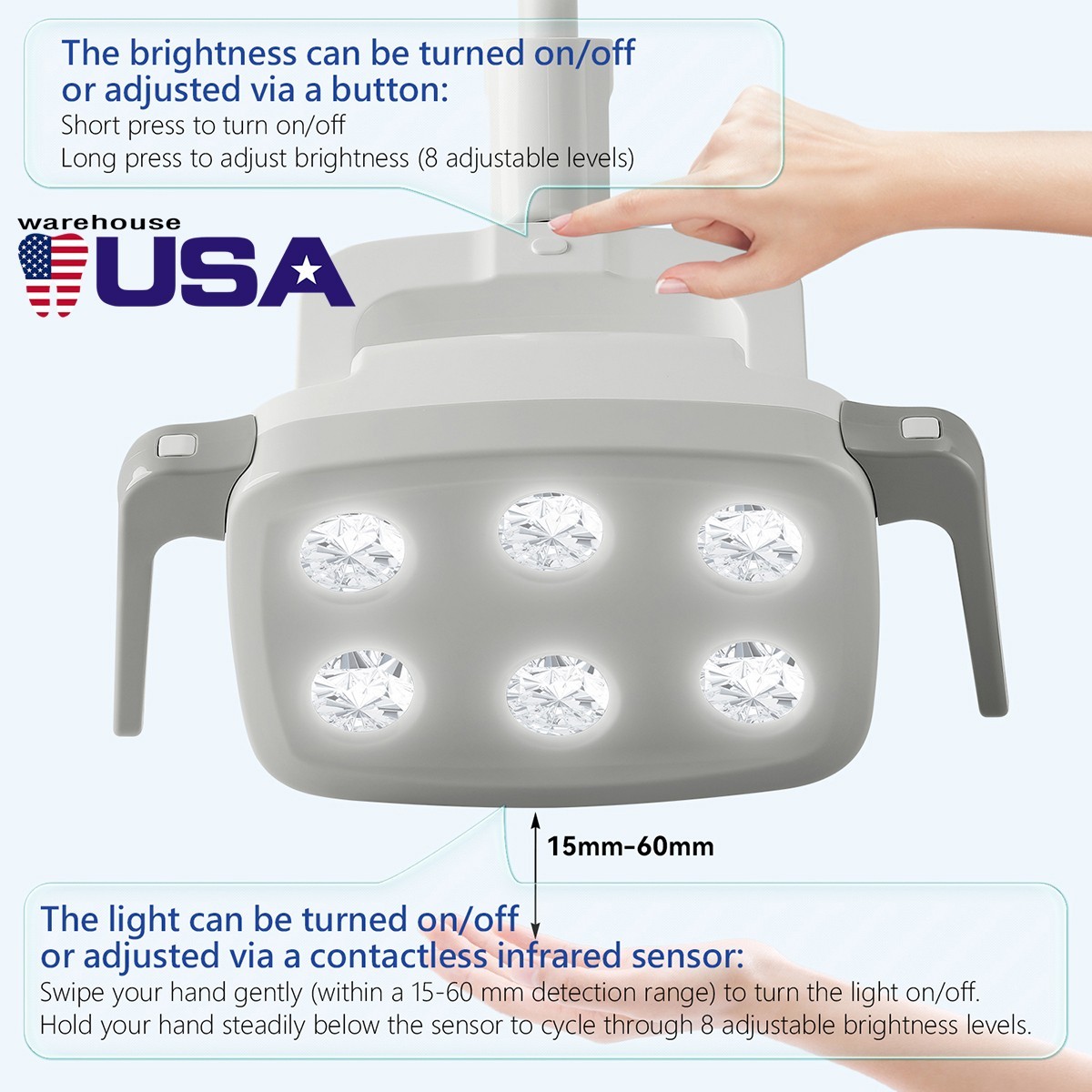9W Dental 6 LED Lamp Oral Light Ra90 Lamp For Unit Chair