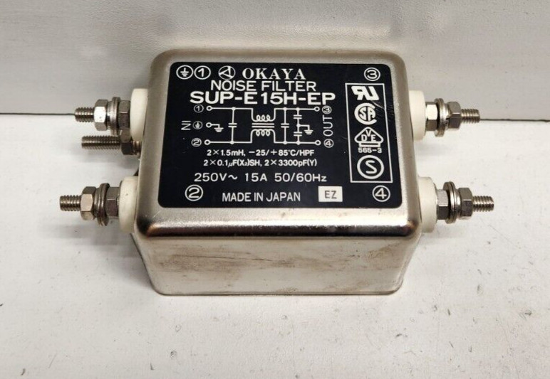 NEW OLD STOCK! OKAYA 15A 250V NOISE FILTER SUP-E15H-EP