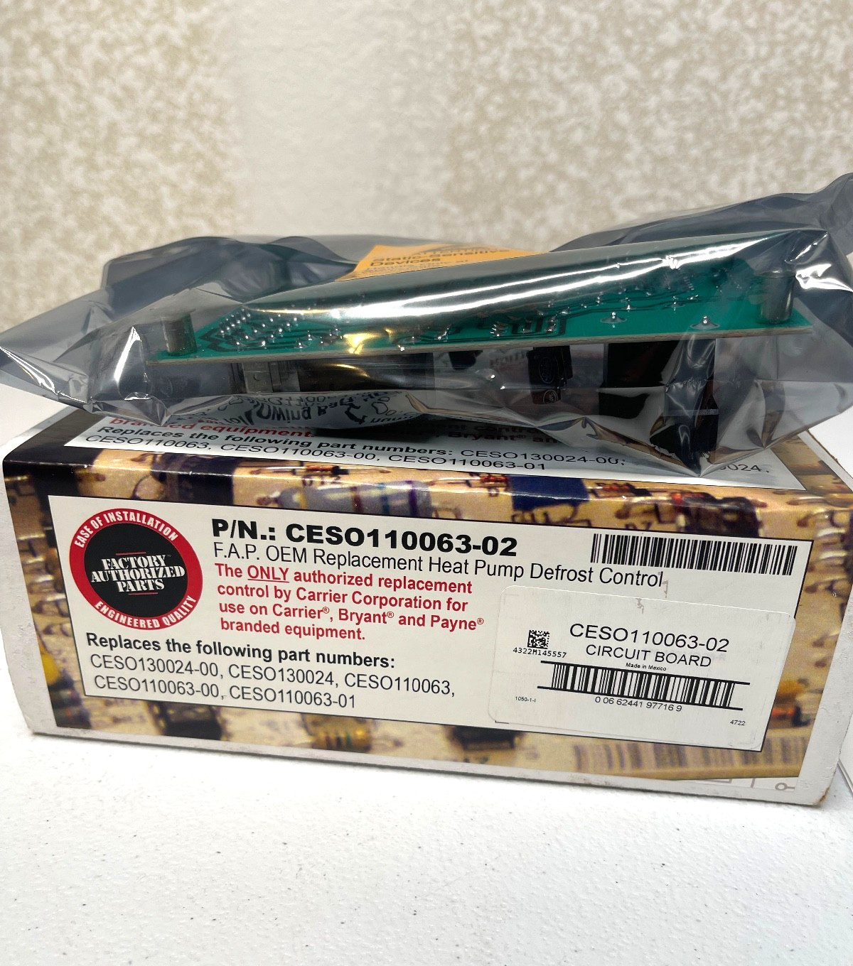 Carrier Bryant CESO110063-02 Heat Pump Defrost Control Board