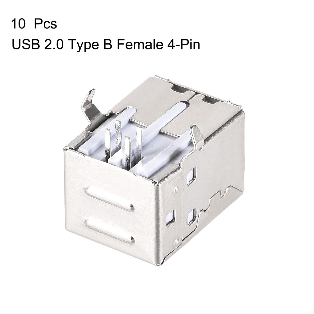 10Pcs USB 2.0 Type B Female Socket Jack Port Repair 4Pin 90°Right Angle Adapter