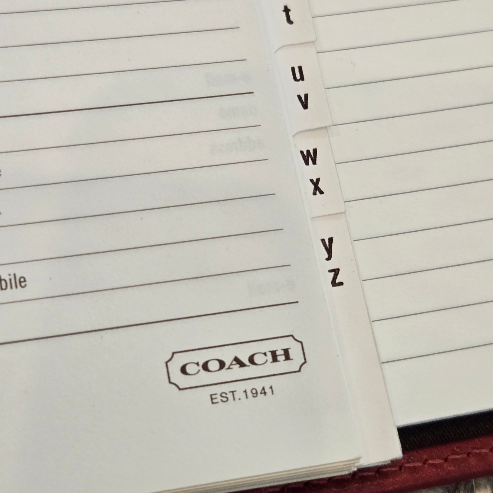 Coach Notebook Planner Organizer Notepad 6 x 8.5″ Red Leather Address Portfolio