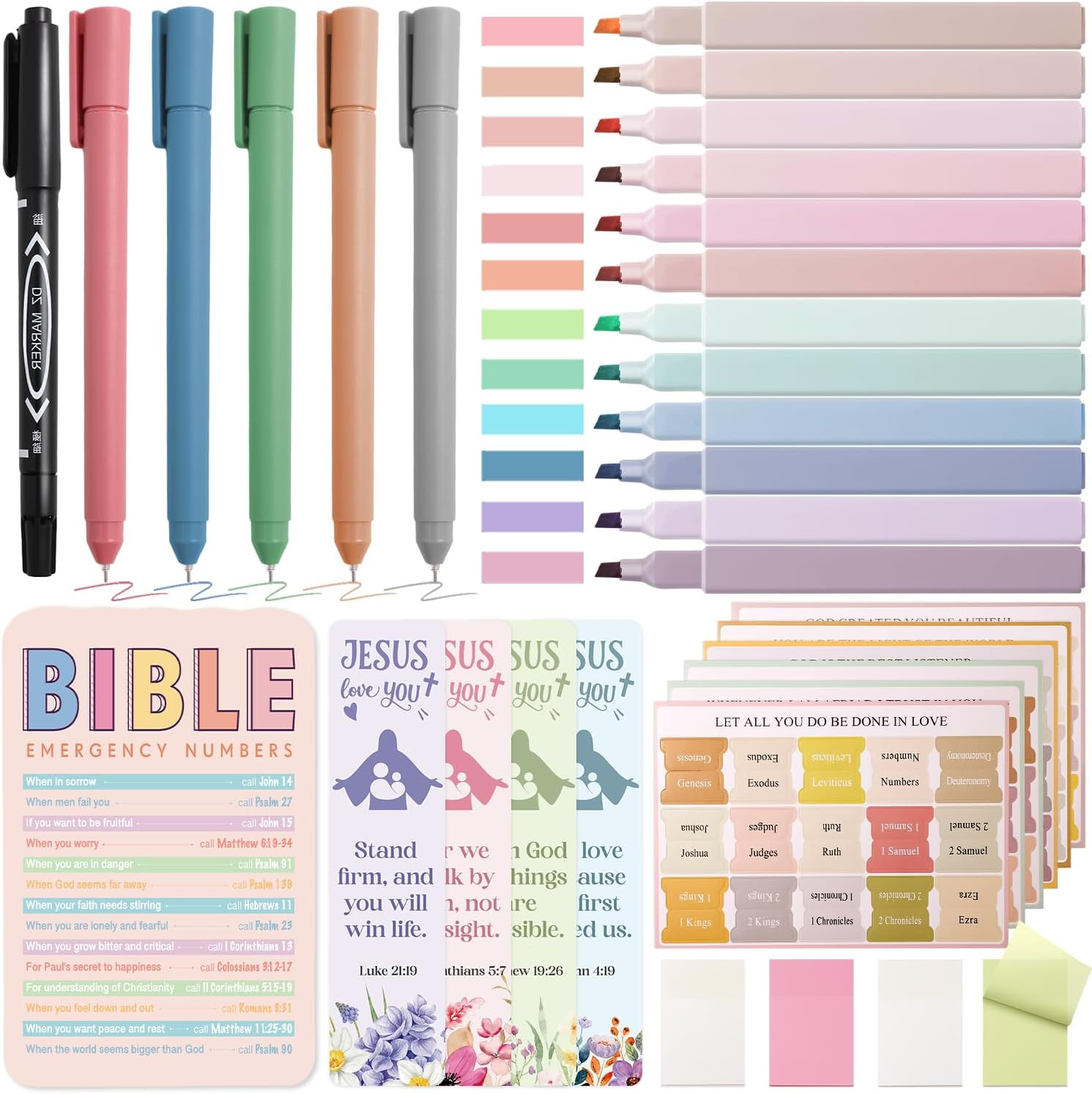 Bible Study Supplies Journaling Kit, Morandi Colored Bible Study Kit